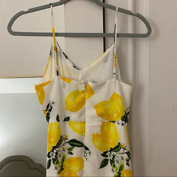 Lulus Afternoon Air Yellow Lemon Print High-Low Midi Dress - Picture 5 of 9